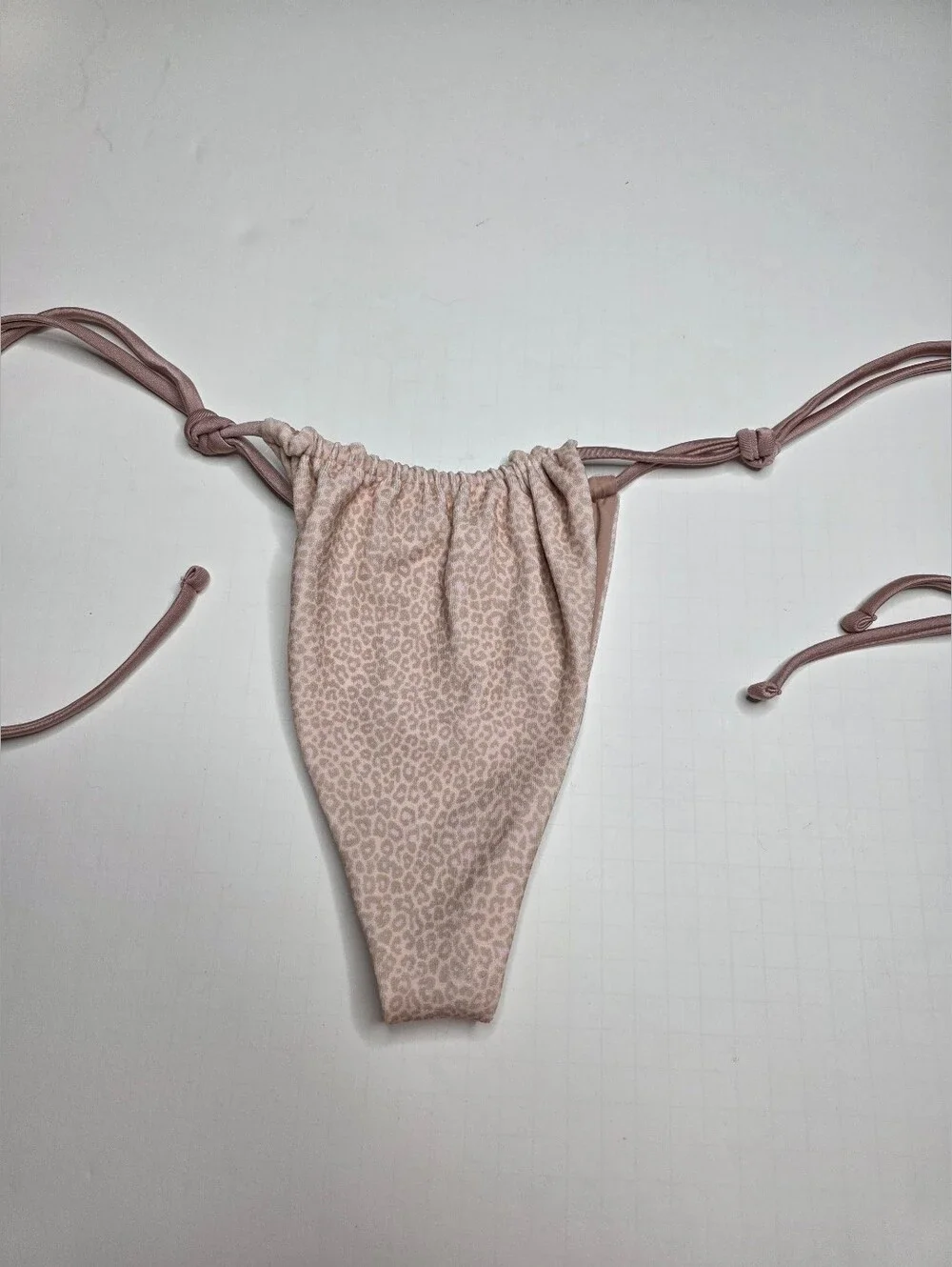 New Frankie’s Bikinis Coco Cheetah Tia Terry String Bikini Bottom Large